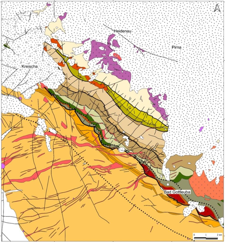 geologische Karte des Elbtalschiefergebirges