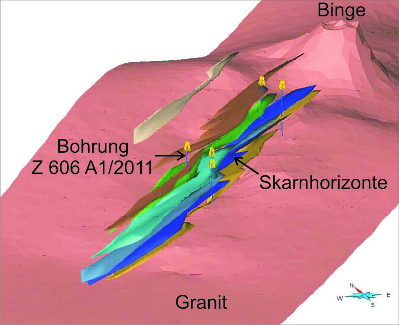 Geologisches 3D-Modell der Skarnlagerstätte Geyer