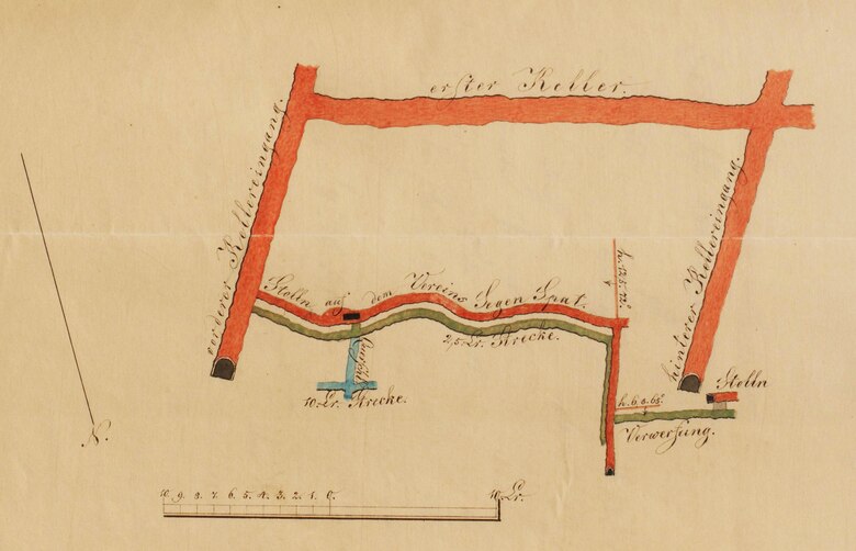 Grundriss der Vereins Segen Fundgrube Plauen 1868