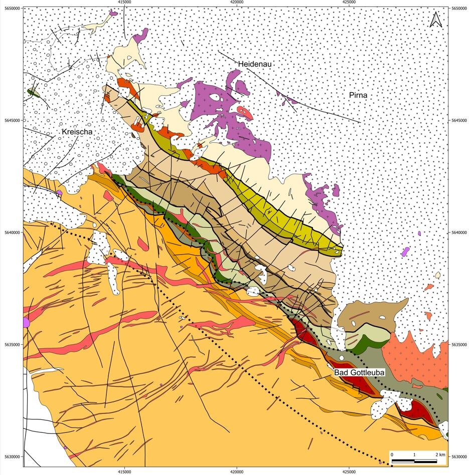 geologische Karte des Elbtalschiefergebirges