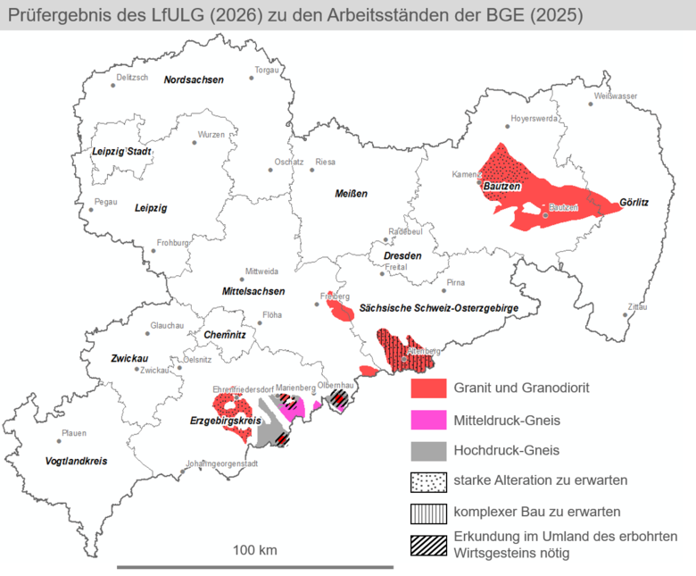 Prüfergebnis des LfULG (2026) zu den Arbeitsständen der BGE (2025)