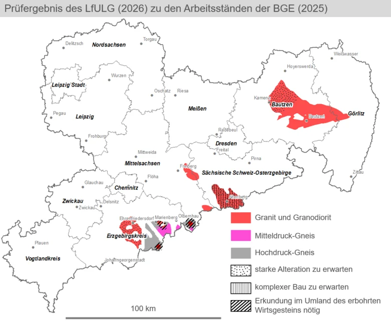 Prüfergebnis des LfULG (2026) zu den Arbeitsständen der BGE (2025)