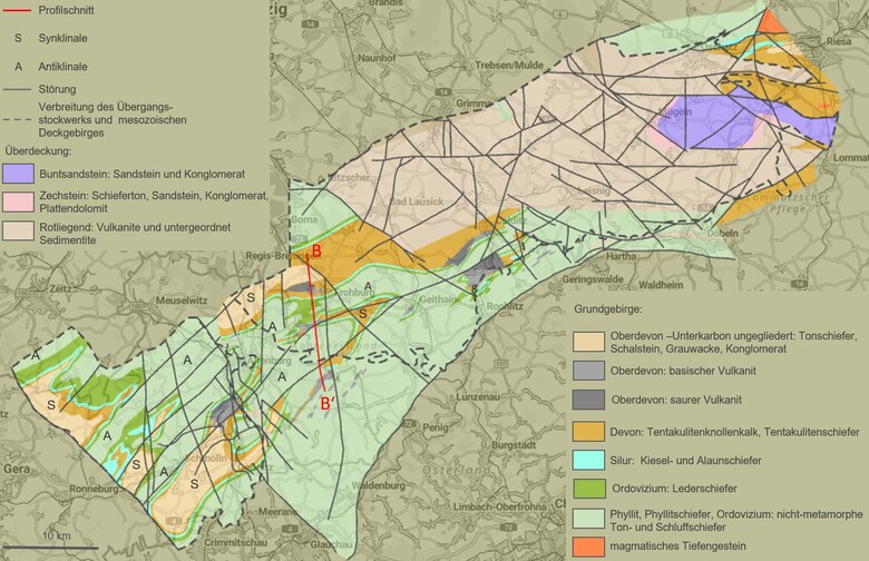 Geologische Karte der Mittelsächsischen Zone