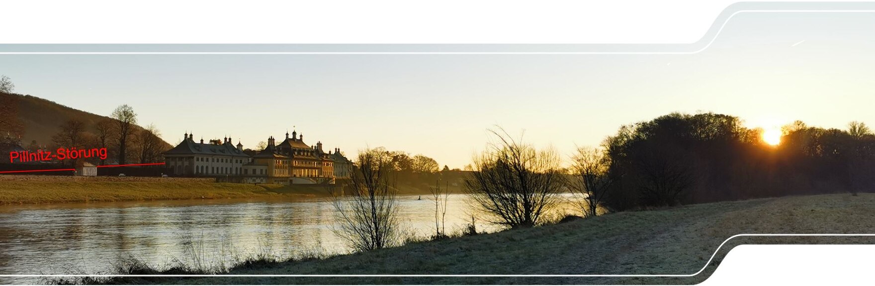 Landschaftsfoto des Elbhangs bei Pillnitz, in dem die Pillnitz-Störung verläuft.