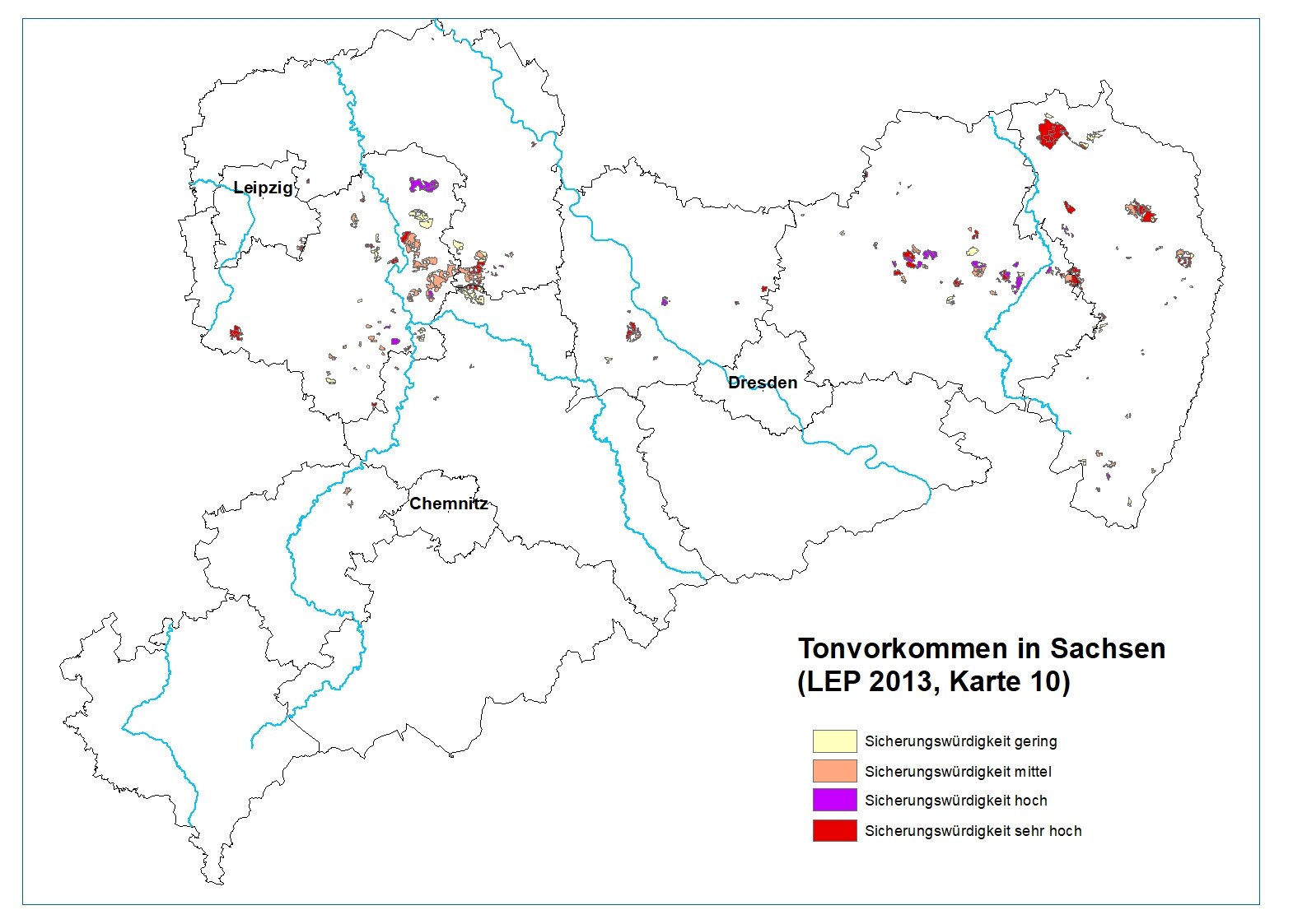 Tonvorkommen in Sachsen