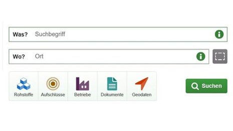 Eingabemaske der GEOLOGIE-Suchmaschine