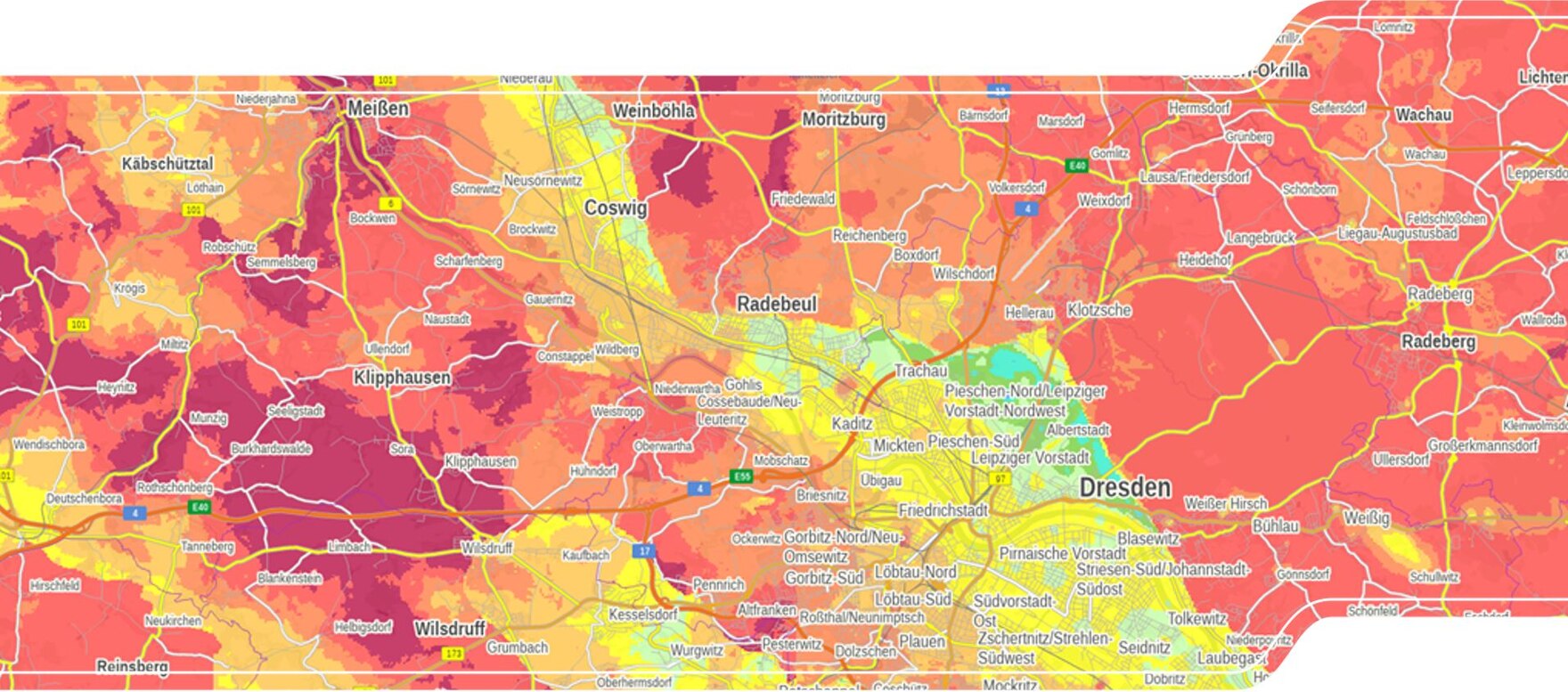 Das Bild zeigt einen Ausschnitt des Geothermieatlases mit einer Karte der geothermischen Entzugsleistung.