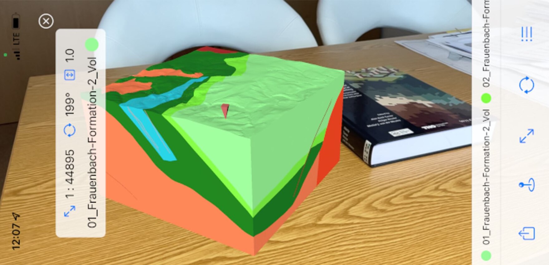 3D-Modell Schneeberg als Augmented Realilty in die Umgebung projiziert
