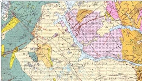 Das Bild zeigt die geologische Karte von Schlettau.