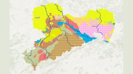 wichtige Gesteine von Sachsen geologische Karte der wichtigsten Gesteine von Sachsen