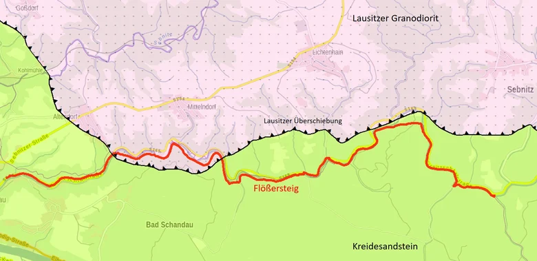 Geologische Karte des Flößersteigs