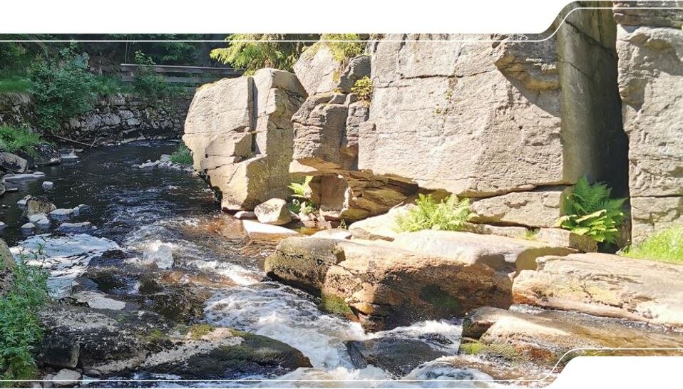 Foto des Flusses Schwarzwasser unterhalb der Teufelsmauer.