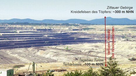 Blick vom Turow-Becken ins Zittauer Gebirge