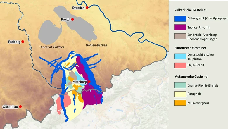 geologische Karte der Teplice-Caldera